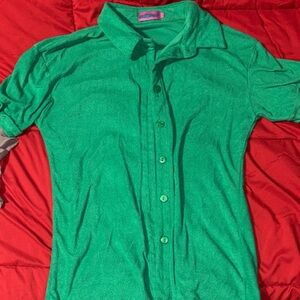Edikted Bright Green Casual Button-Down Shirt